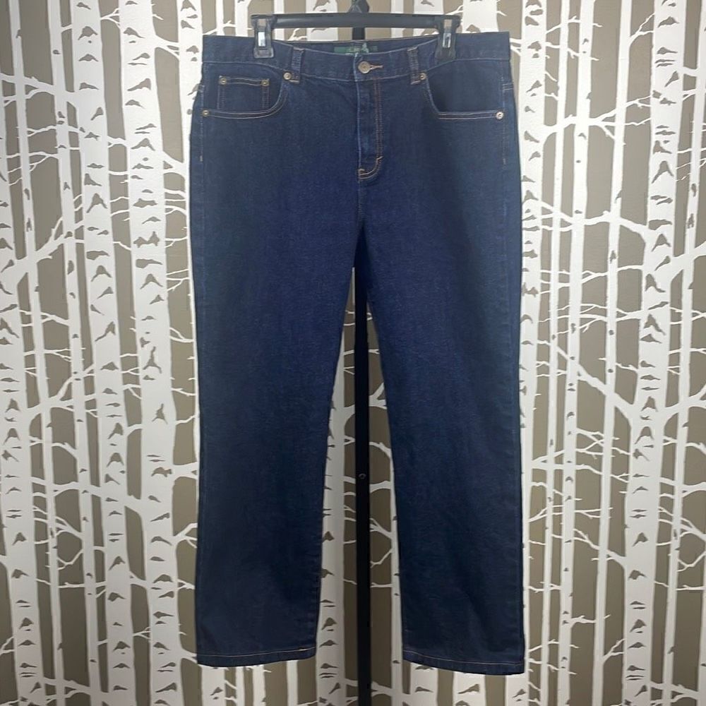 Lauren Ralph Lauren Dark Wash Classic Straight Ankle Jeans sz 14